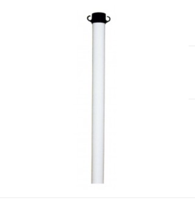 White Long Post with Caps & Hooks 2" Diameter x 36" Post