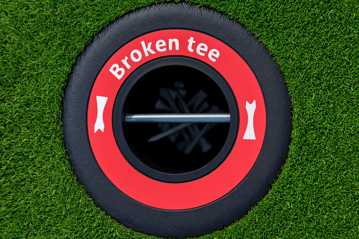 Mow Over Broken Tee Caddy