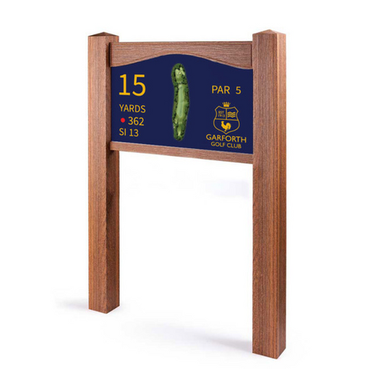 Twin Post Flat Top Tee Sign - Not Sponsored (Wood Effect)