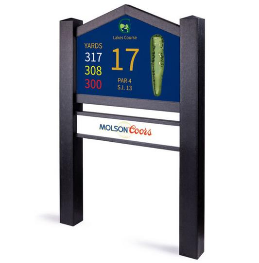 Twin Post Peak Top Sign - Sponsored (Not Wood Effect)