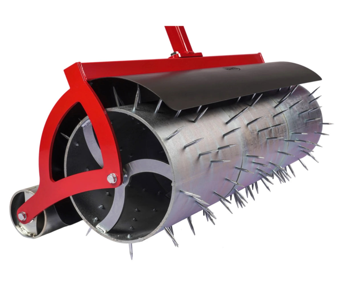 Close up of the spiked drum on the BMS Sarel Spiker aeration roller