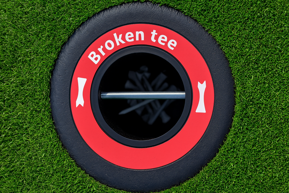 Mow Over Broken Tee Caddy