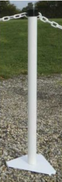 White Long Post with Caps & Hooks 2" Diameter x 36" Post