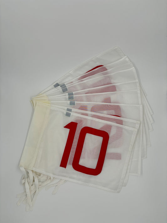 006 - White Flag Red Numbers