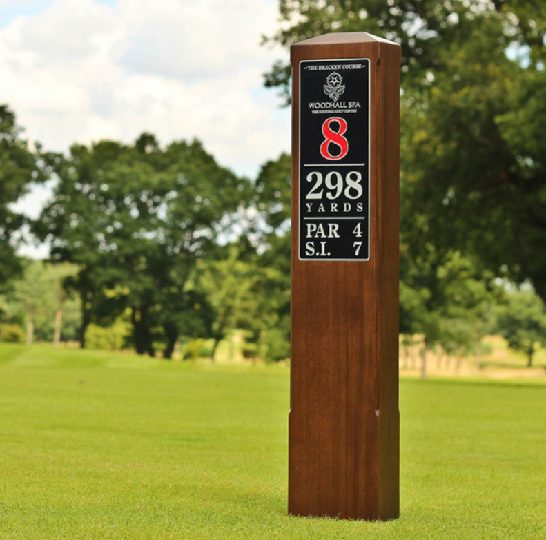 Single Slimline Post - Etched Zinc – Acorn Golf
