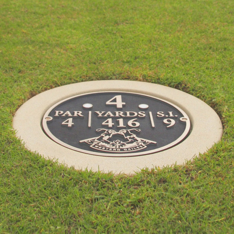 Pinseeker Mowover Tee Sign - Bronze Plaque