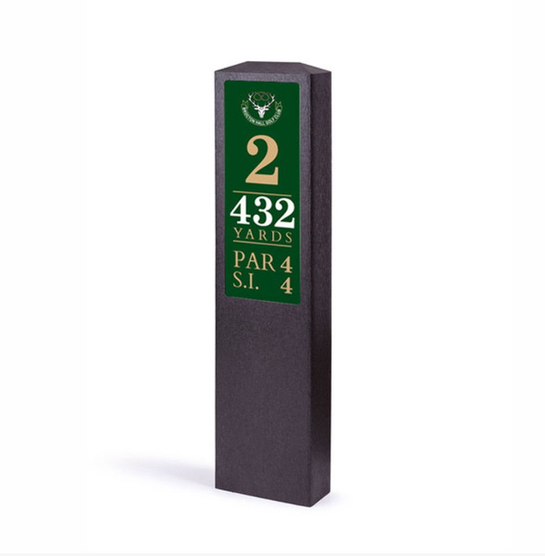 Black single post tee sign with no sponsor panel