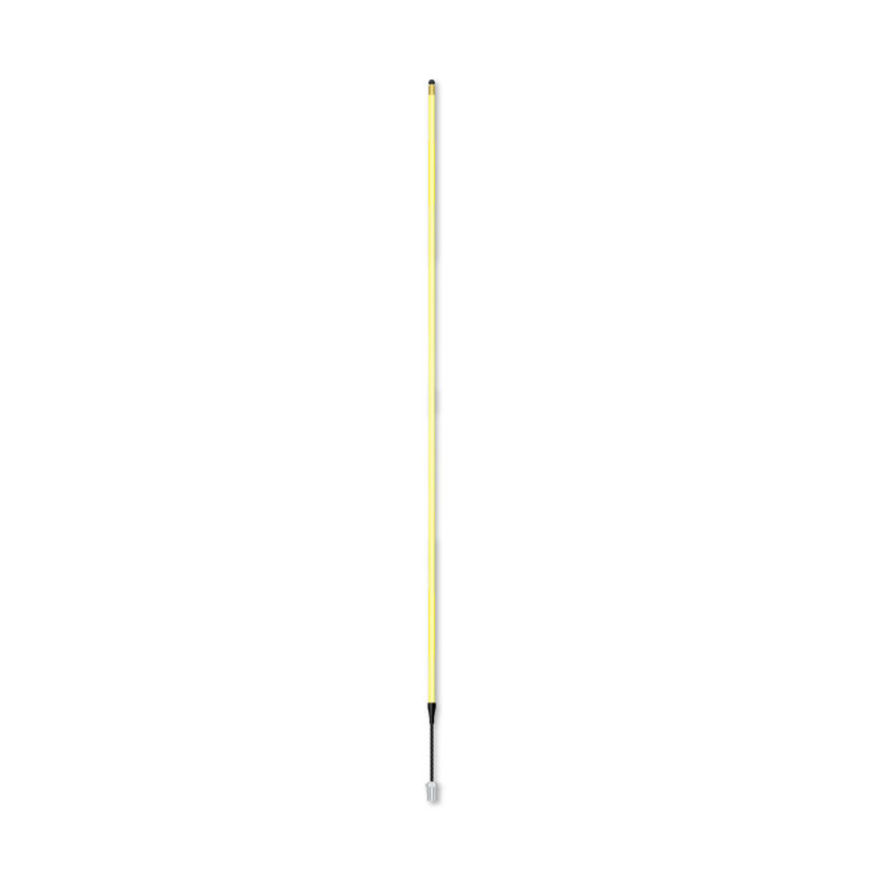 Slim Pin with a yellow shaft and black lower section, full-length view on a white background