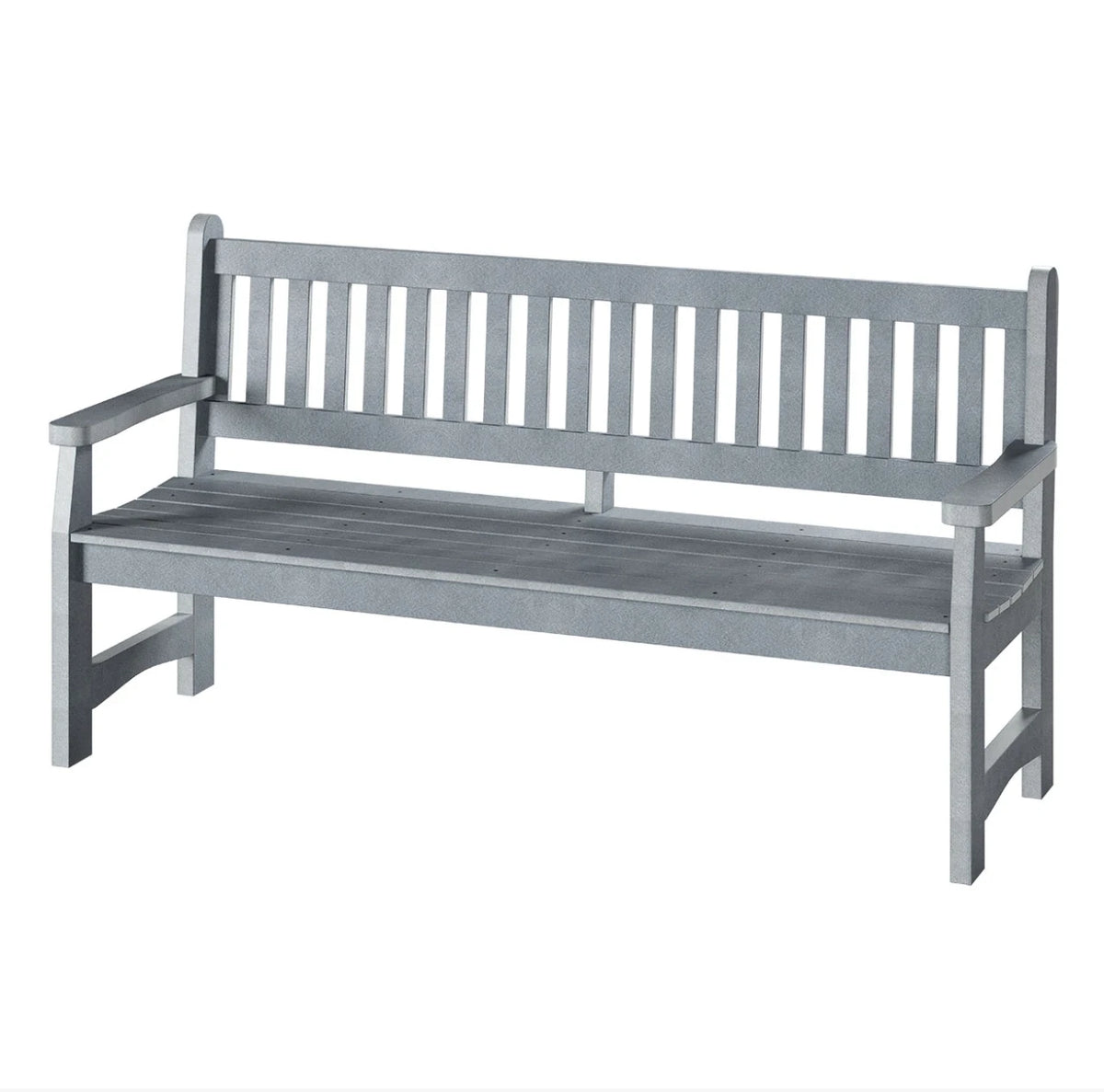 Traditional Luxewood recycled plastic bench, 3/4 seater, smoke grey